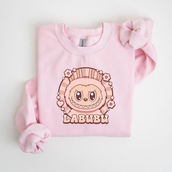 Labubu Sweatshirt - Cute Cartoon Bunny Graphic -  Pullover Unisex Gildan - Picture 2 of 6
